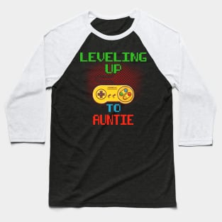 Promoted To Auntie T-Shirt Unlocked Gamer Leveling Up Baseball T-Shirt